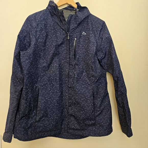 Paradox Jackets & Blazers - Women's Blue Patterned Rain Jacket